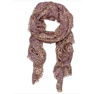 Aritizia Talula Animal Leopard Print Purple/Taupe/Blush Scarf.
